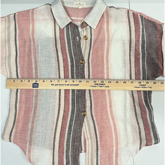 Thread & Supply Pink and White Striped Button Down Shirt - Picture 6 of 7